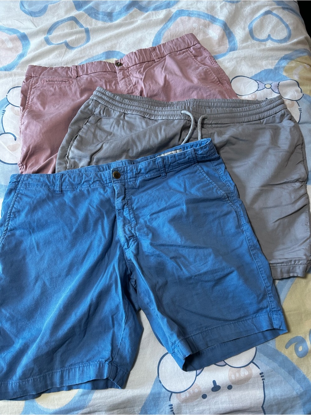 Men's Cargo Shorts - Blue, Gray, Pink